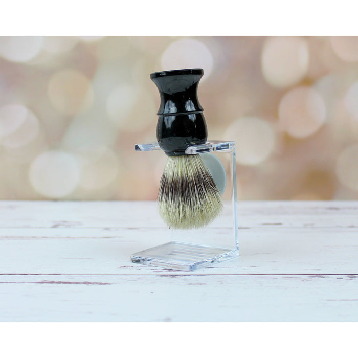 Shaving Brush and Acrylic Shaving Brush Stand Set