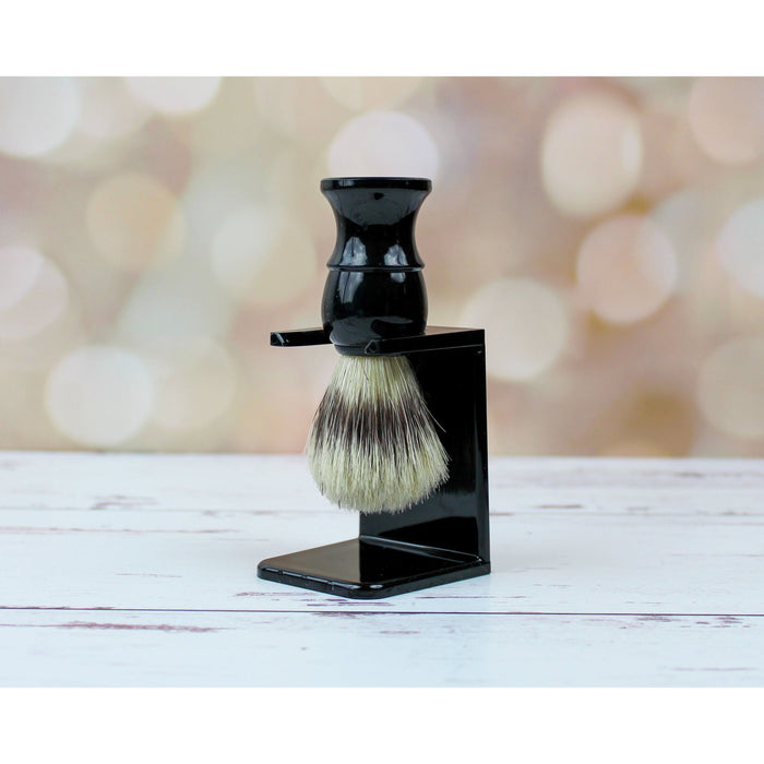 Shaving Brush and Acrylic Shaving Brush Stand Set