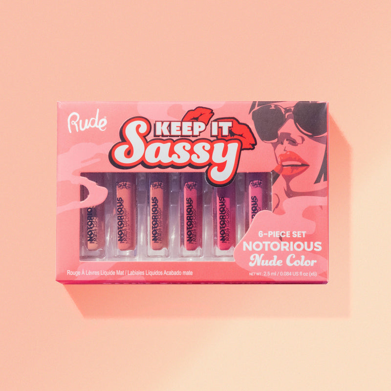 Rude Cosmetics Keep It Sassy 6 Lip Color Set - Nude Lipstick