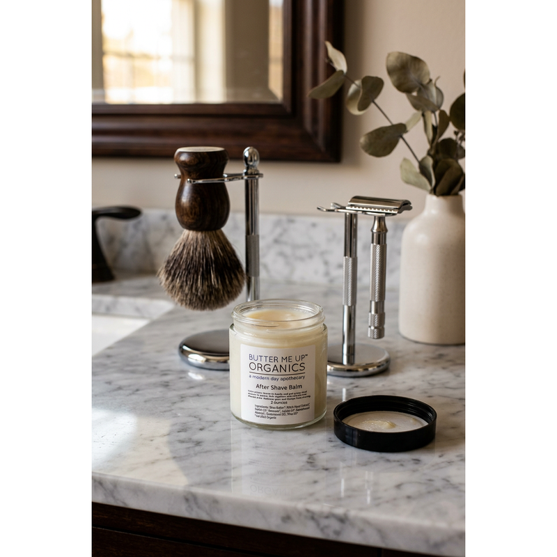 Butter Me Up Organics Organic After Shave Balm Face Dark Gray