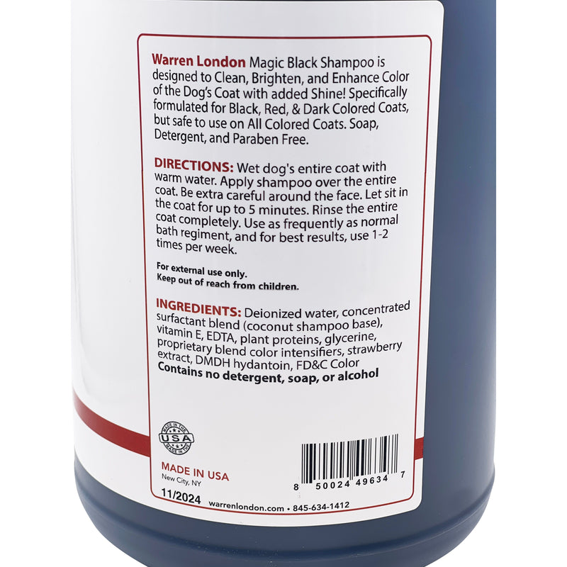 Warren London Magic Black Brightening Dog Shampoo - Professional Size Pet Shampoo & Conditioner
