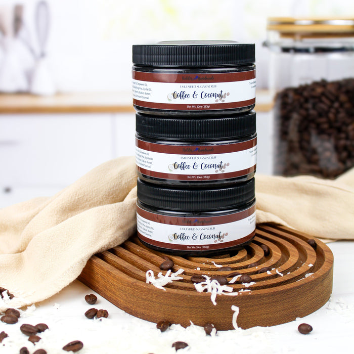 Holder Handmade - Coffee & Coconut Charcoal Sugar Scrub 5.8 0z - 10oz