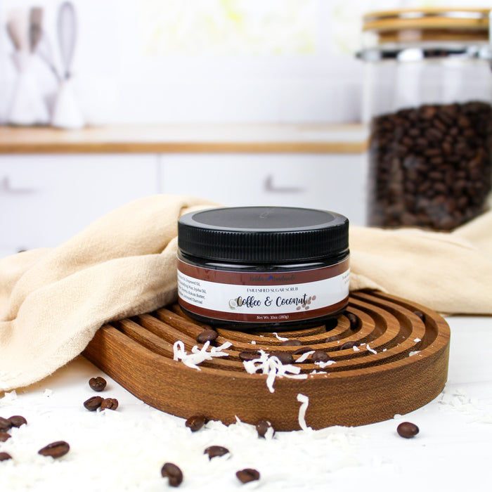 Holder Handmade - Coffee & Coconut Charcoal Sugar Scrub 5.8 0z - 10oz