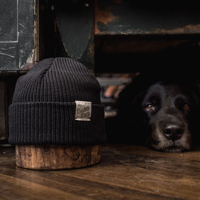 Black Upcycled Cotton Watchcap