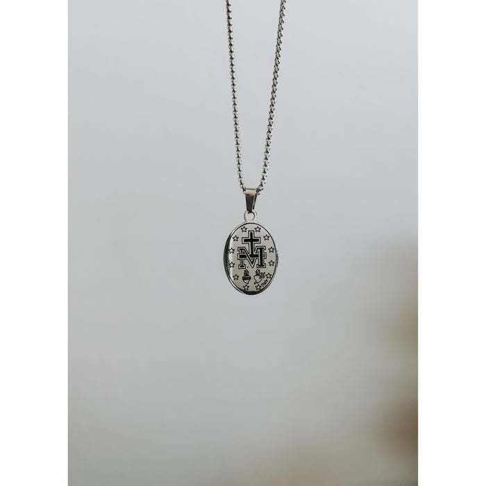 Silver Miraculous Medal for Men