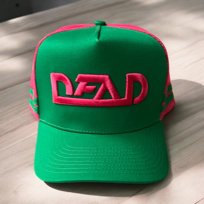 Snap Back Truckers Hat " DEAD " Watermelon