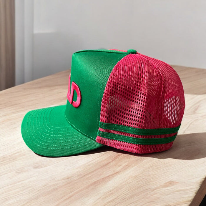 Snap Back Truckers Hat " DEAD " Watermelon