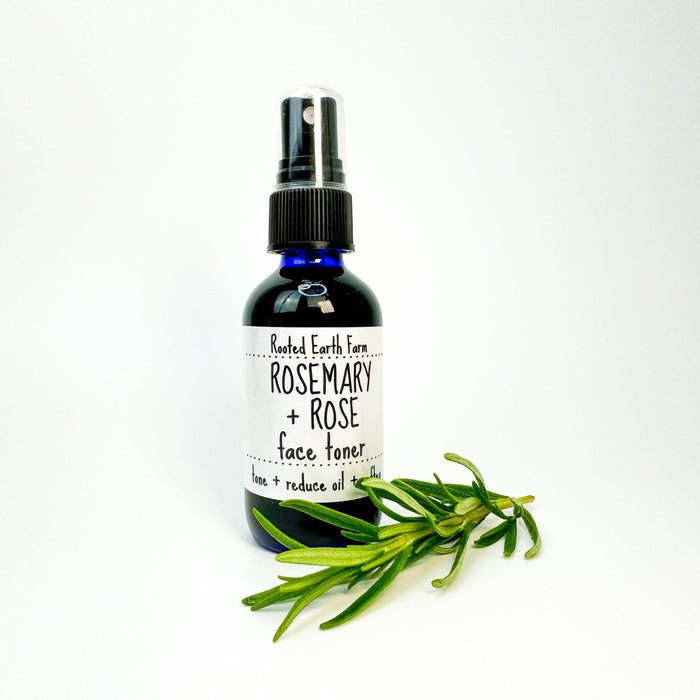 Rooted Earth Farm + Apothecary - Rose + Rosemary Face Toner 2oz - 4oz. 