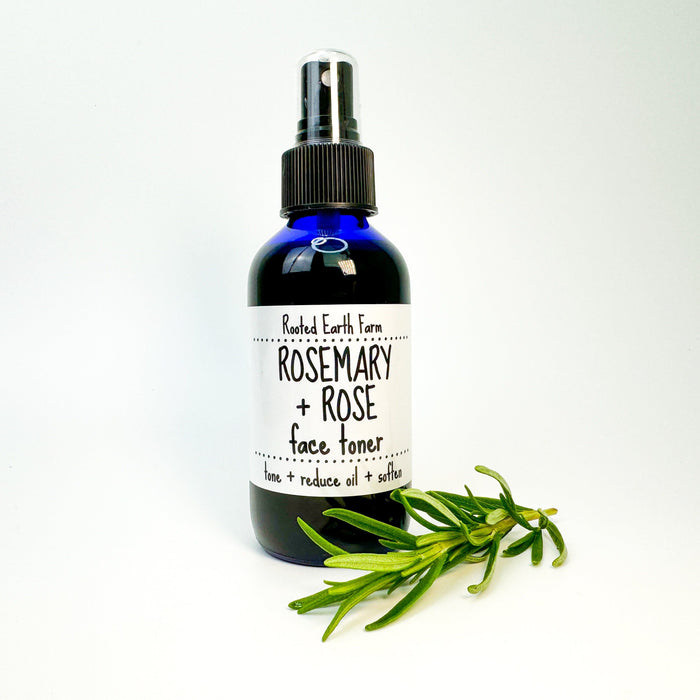 Rooted Earth Farm + Apothecary - Rose + Rosemary Face Toner 2oz - 4oz. 