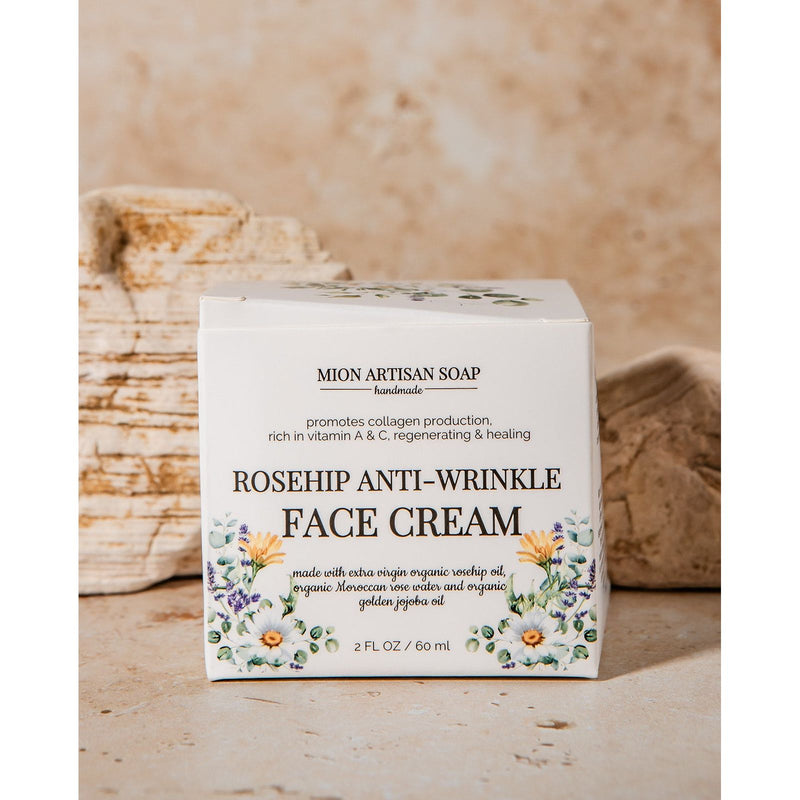 MION Artisan Soap Co. Rosehip Anti-Wrinkle Face Cream | Light Texture | Rich in Vitamins A & C face cream