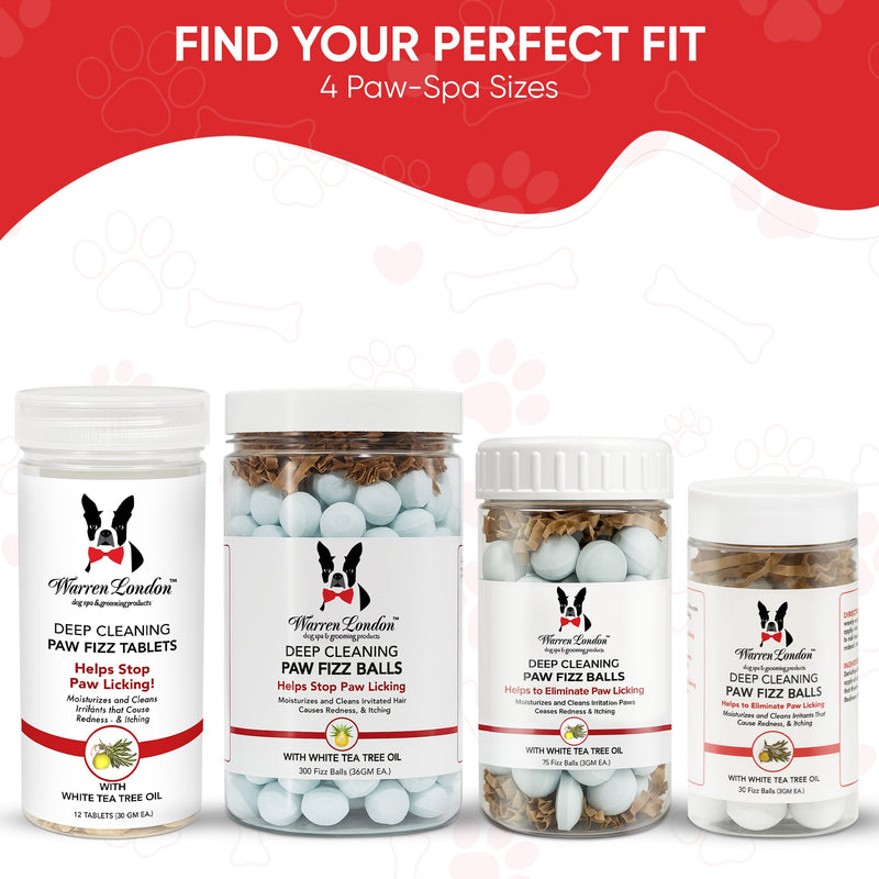 Warren London Deep Cleaning Paw Fizz Tablets - Soothes Itchy, Irritated Paws Spa Product