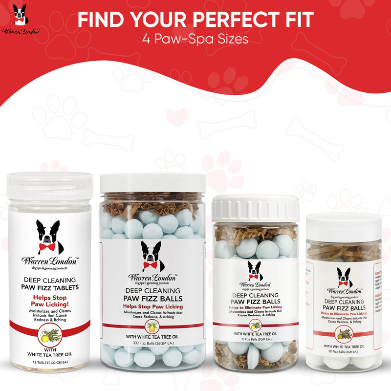 Warren London Deep Cleaning Paw Fizz Tablets - Soothes Itchy, Irritated Paws Spa Product