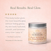 Glimmer Goddess® Organic Skin Care Organic Shimmer Body Butter – Radiant, Deep Hydration Shimmer