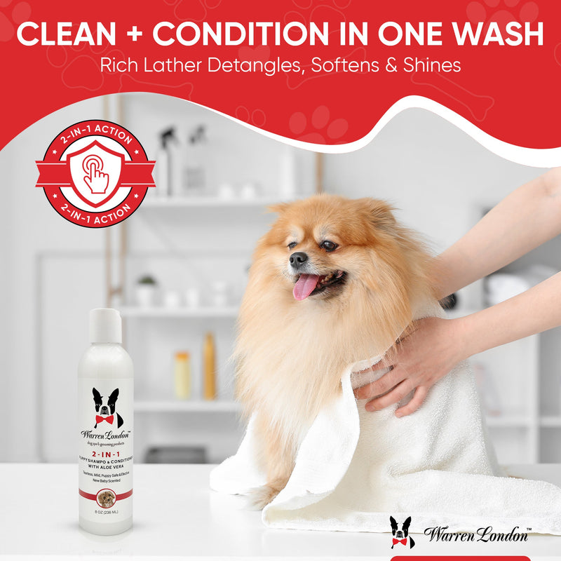 Warren London 2-in-1 Puppy Shampoo & Conditioner Pet Grooming Supplies