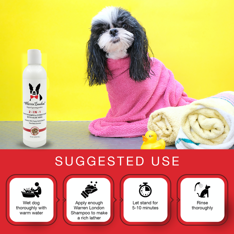 Warren London 2-in-1 Puppy Shampoo & Conditioner Pet Grooming Supplies
