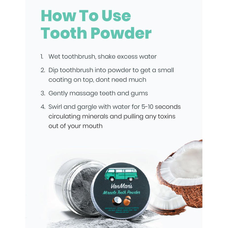 VanMan VanMan's Miracle Tooth Powder - Original Eggshell 2 oz