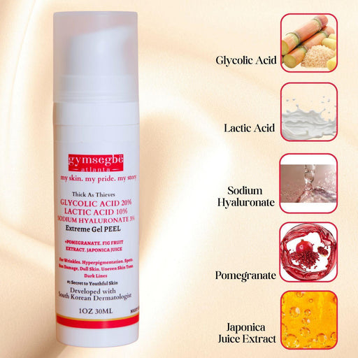 gymsegbë Thick As Thieves Pure Glycolic Acid Lactic Acid Extreme Gel Peel - 30ml Exfoliation, Dark Spots, Hyperpigmentation
