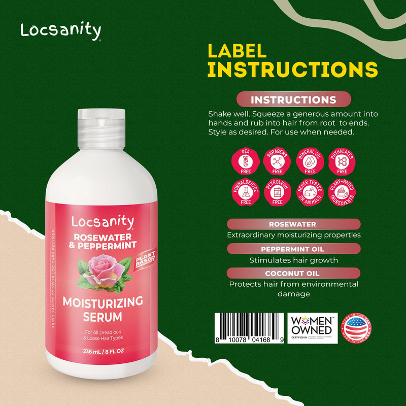 Locsanity Rosewater Peppermint Deep Moisturizing and Nourishing Serum Locking & Tightening & Moisturizing