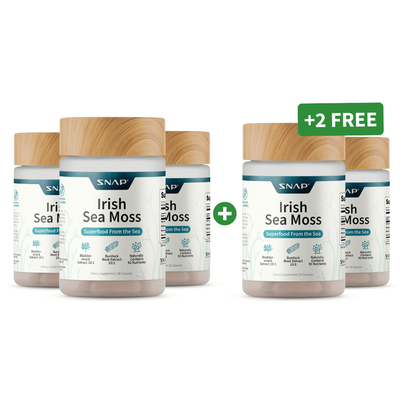 Snap Supplements Irish Sea Moss with Iodine Energy Support - Buy 3, Get 2 FREE! hidden