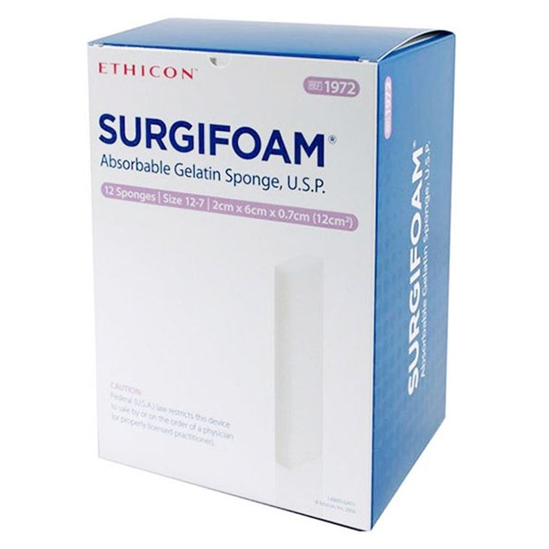 Ethicon ETHICON SURGIFOAM Absorbable Gelatin Sponge, 2 x 6 x 0.7 cm (12 Count) Medical Supplies