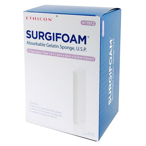 Ethicon ETHICON SURGIFOAM Absorbable Gelatin Sponge, 2 x 6 x 0.7 cm (12 Count) Medical Supplies