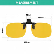 eyekeeper.com 4 Pack Polarized Clip on Flip up Night Driving Glasses JQ3 (60MMX43MM) Sunglasses White Smoke Yellow-4pcs