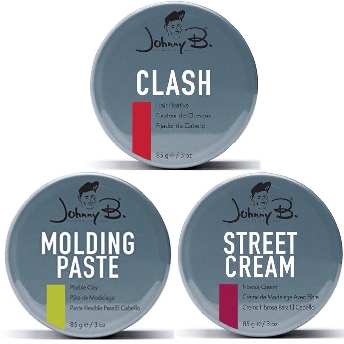 Johnny B. Pomades Clash #2726 Or Molding Paste #2711 Or Street Cream #2716 3Oz