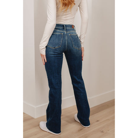 Josephine Mid Rise Raw Hem Bootcut Jeans