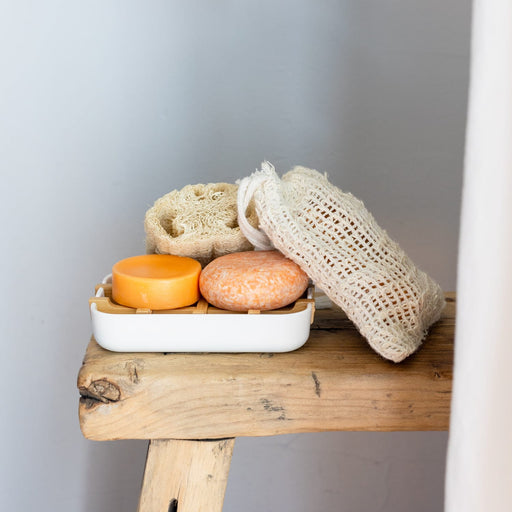 ZeroWasteStore.com Bamboo Soap Dish Soap Dishes & Holders Light Slate Gray White,Black,Grey