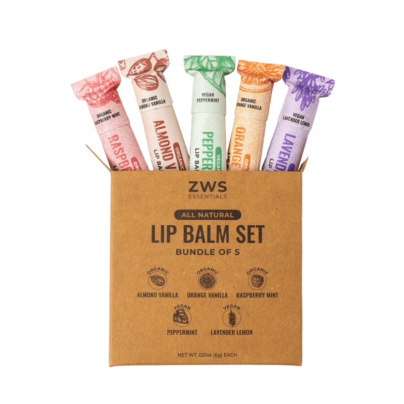 ZeroWasteStore.com All Natural Lip Balm White Smoke Lip Balm Set - Bundle of 5