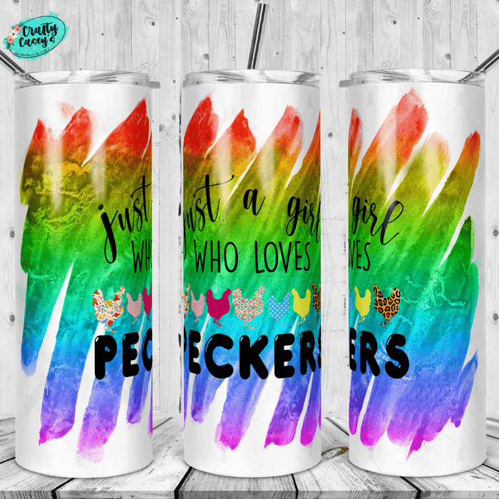 Just A Girl Who Loves Peckers- Funnyt-Retro Tumbler by Crafty Casey's