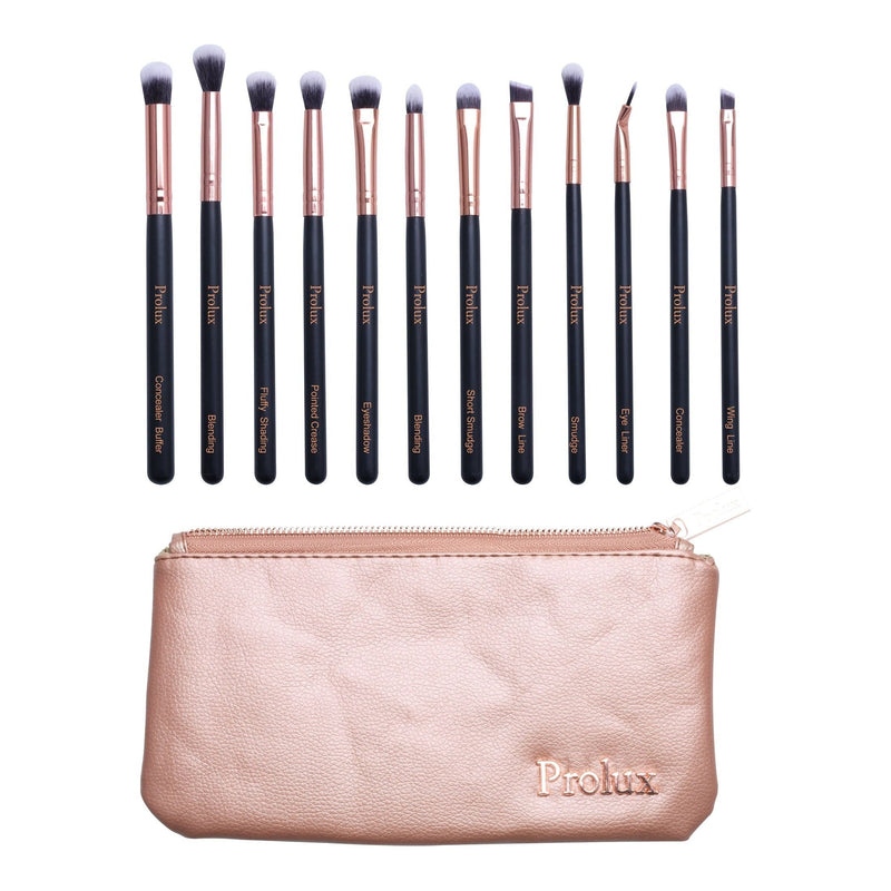 Prolux Cosmetics Deluxe 12 Piece Eye Makeup Brush Set BRUSH SET