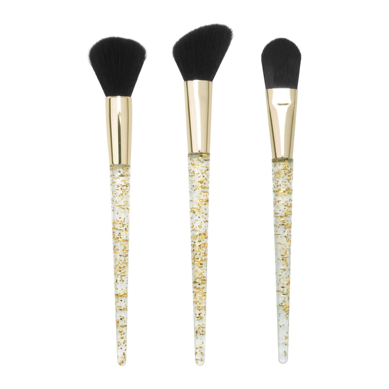 Prolux Cosmetics Gold Flakes 3-Piece Brush Set BRUSH SET