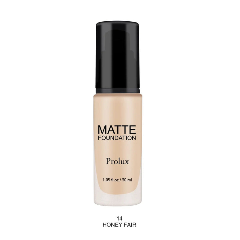 Prolux Cosmetics Lightweight Matte Foundation face foundation Black 14 Honey Fair