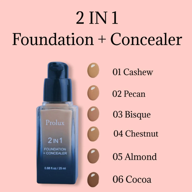 Prolux Cosmetics 2 in 1 Foundation and Concealer face foundation