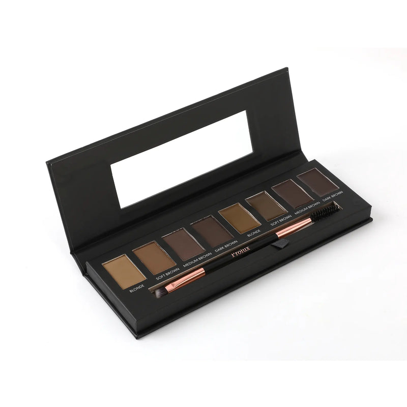 Prolux Cosmetics Eyebrow Makeup Kits | 8 Shade Brow Palette with Brush brow gel/palette