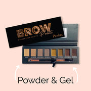 Prolux Cosmetics Eyebrow Makeup Kits | 8 Shade Brow Palette with Brush brow gel/palette