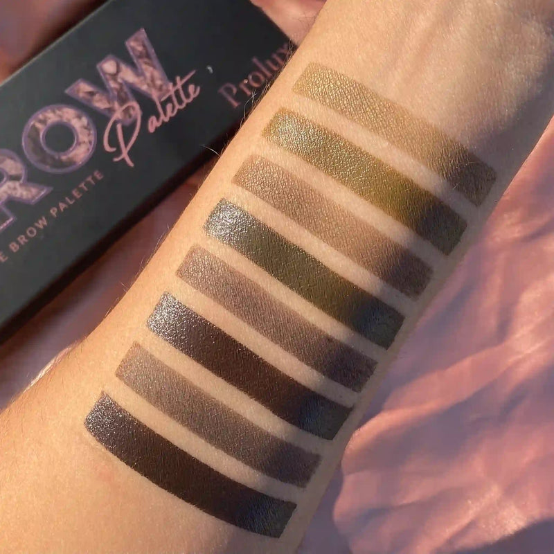 Prolux Cosmetics Eyebrow Makeup Kits | 8 Shade Brow Palette with Brush brow gel/palette