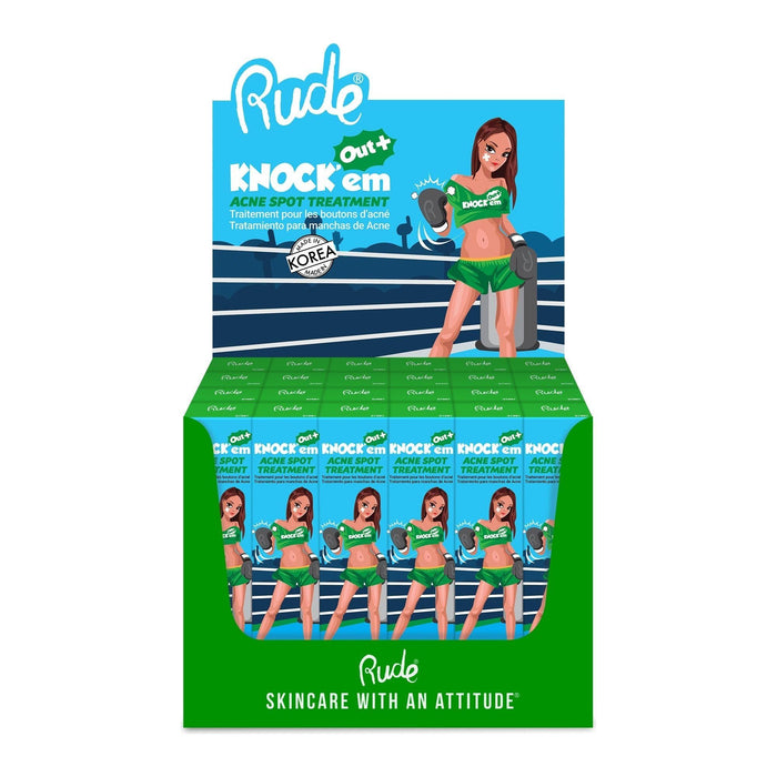 Rude Cosmetics - Rude Cosmetics - Knock'em out Acne Spot Treatment Paper Display, 24pcs