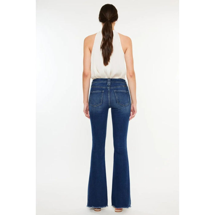 Kancan Cat's Whiskers Raw Hem Flare Jeans