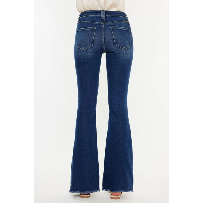 Kancan Cat's Whiskers Raw Hem Flare Jeans