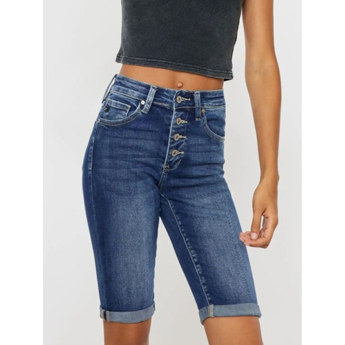 Cat's Whiskers Button Fly Denim Shorts