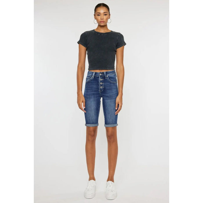 Cat's Whiskers Button Fly Denim Shorts