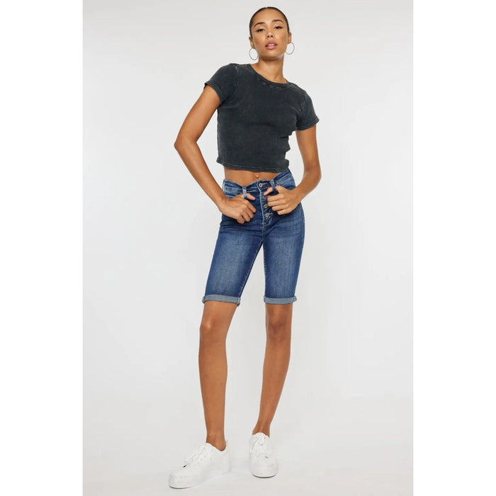 Cat's Whiskers Button Fly Denim Shorts