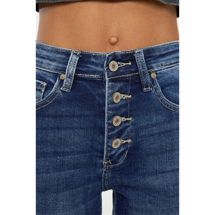 Cat's Whiskers Button Fly Denim Shorts