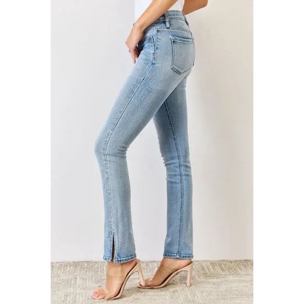 Kancan Mid Rise Y2K Slit Bootcut Jeans