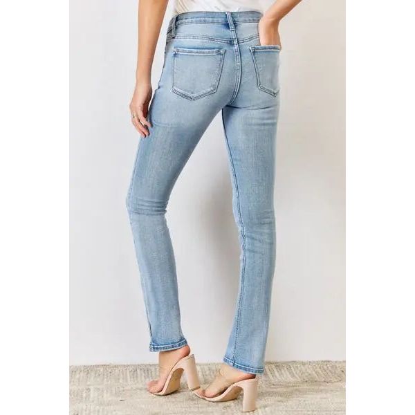 Kancan Mid Rise Y2K Slit Bootcut Jeans