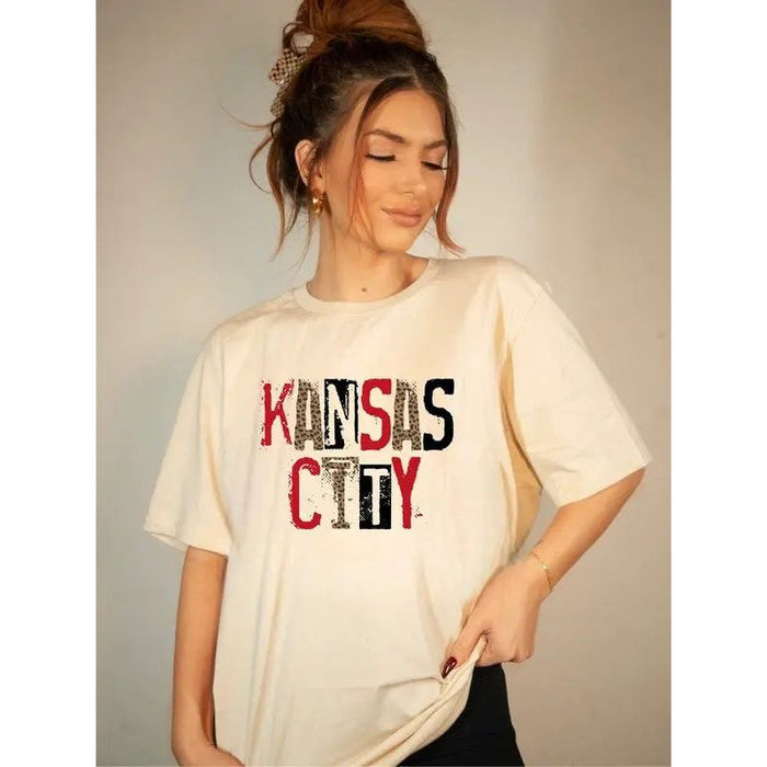 Kansas City Leopard Graphic Crew Neck Tee