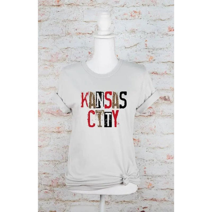 Kansas City Leopard Graphic Crew Neck Tee