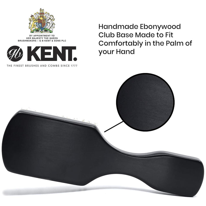 Kent - Kent OHE1 Handmade Ebony Pure White Bristle Hair Brush